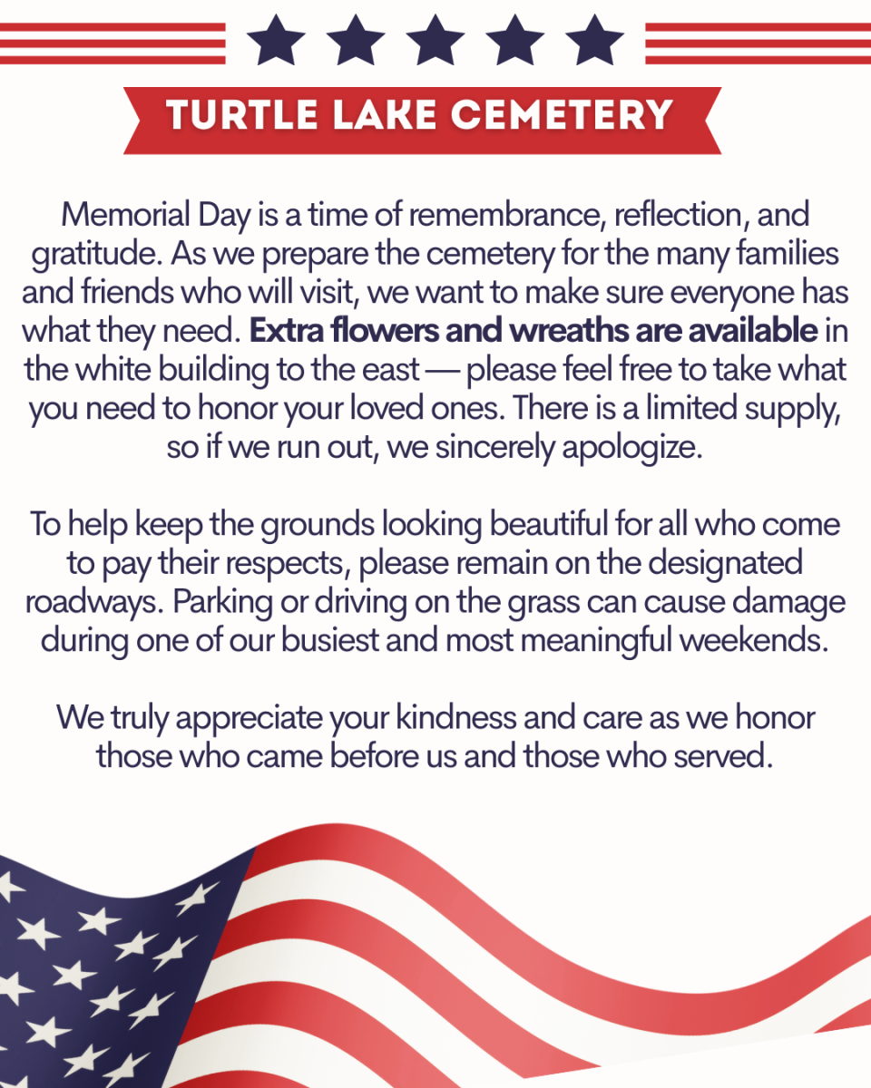 Notice for Memorial Day